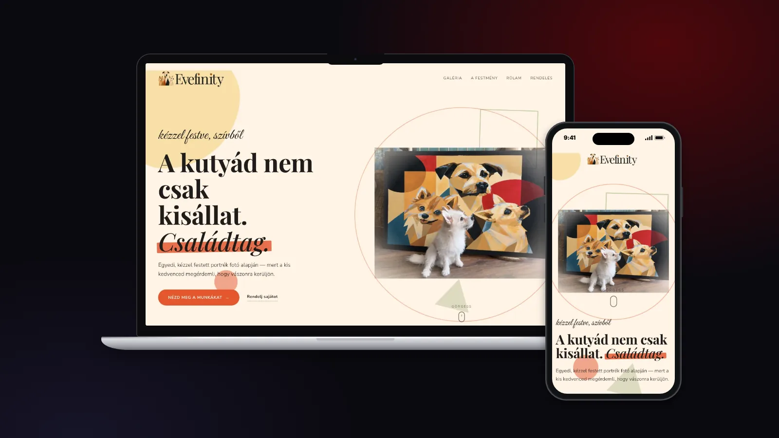 Website von Evefinity auf Laptop und Smartphone