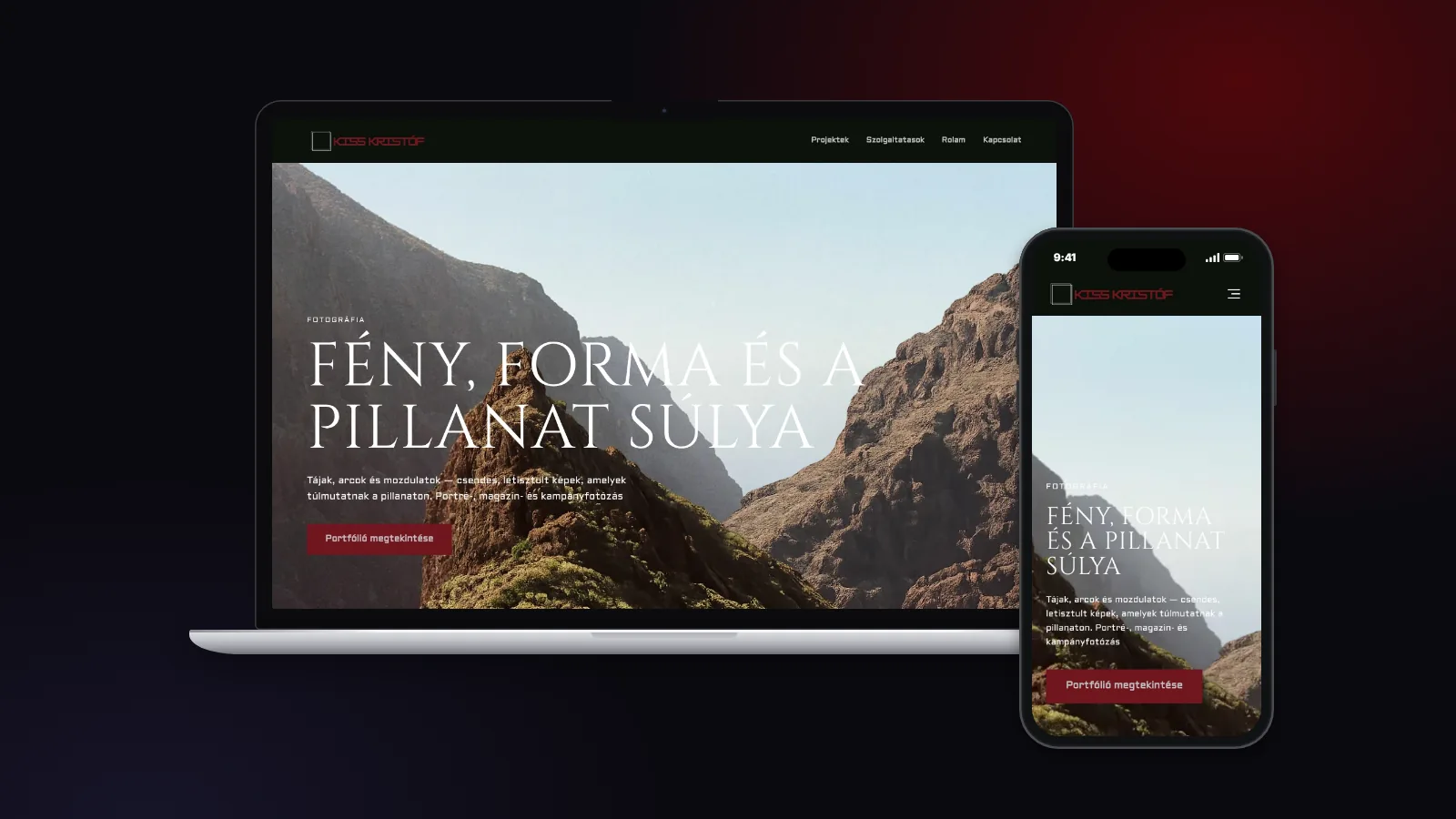 Website von Kiss Kristóf auf Laptop und Smartphone